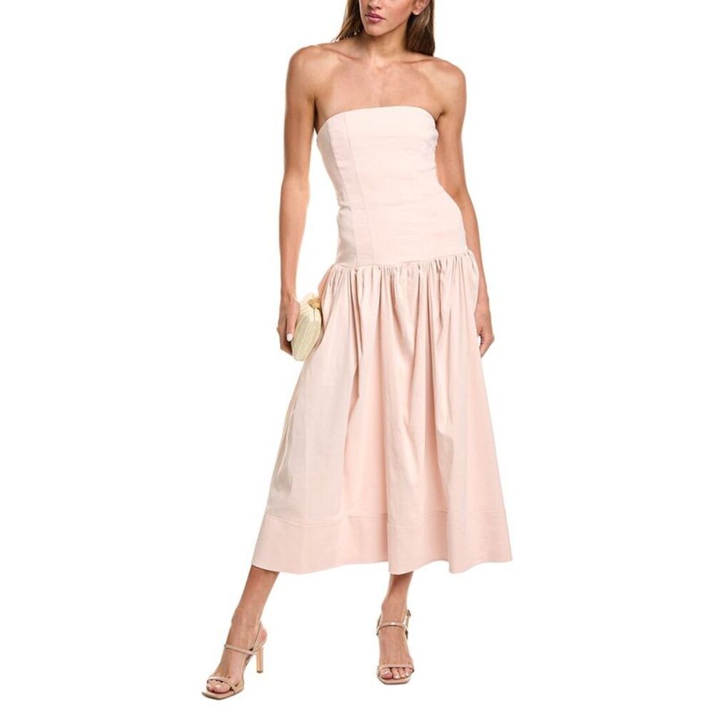 A.L.C. Womens  June Linen-Blend Midi Dress
